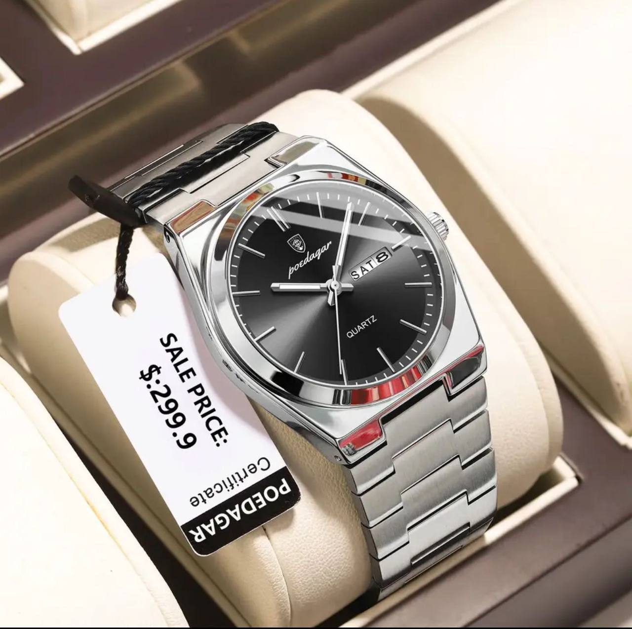 POEDAGAR GENTS WATCH DAY AND DATE DISPLAY STRONG LUMINOUS 3ATM WATERPROOF ENQUIRIES