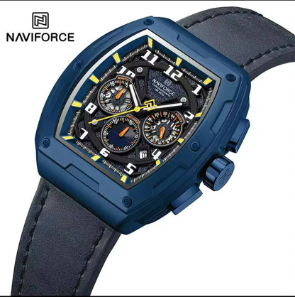 NAVIFORCE GENTS WATCH #NF 8053 CHRONOGRAPH DATE DISPLAY WATER RESISTANT BATTERY POWERED LEATHER STRAP ENQUIRIES