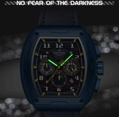 NAVIFORCE GENTS WATCH #NF 8053 CHRONOGRAPH DATE DISPLAY WATER RESISTANT BATTERY POWERED LEATHER STRAP ENQUIRIES