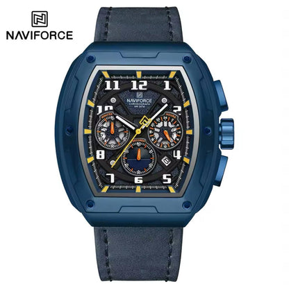 NAVIFORCE GENTS WATCH #NF 8053 CHRONOGRAPH DATE DISPLAY WATER RESISTANT BATTERY POWERED LEATHER STRAP ENQUIRIES