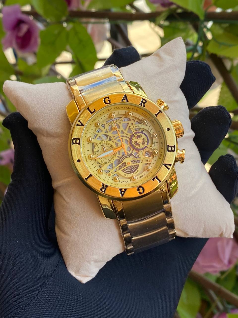 BVLGARI CHRONOGRAPH FULL CHRONOGRAPH DATE DISPLAY WATER RESISTANT BATTERY POWERED EXECUTIVE BOX