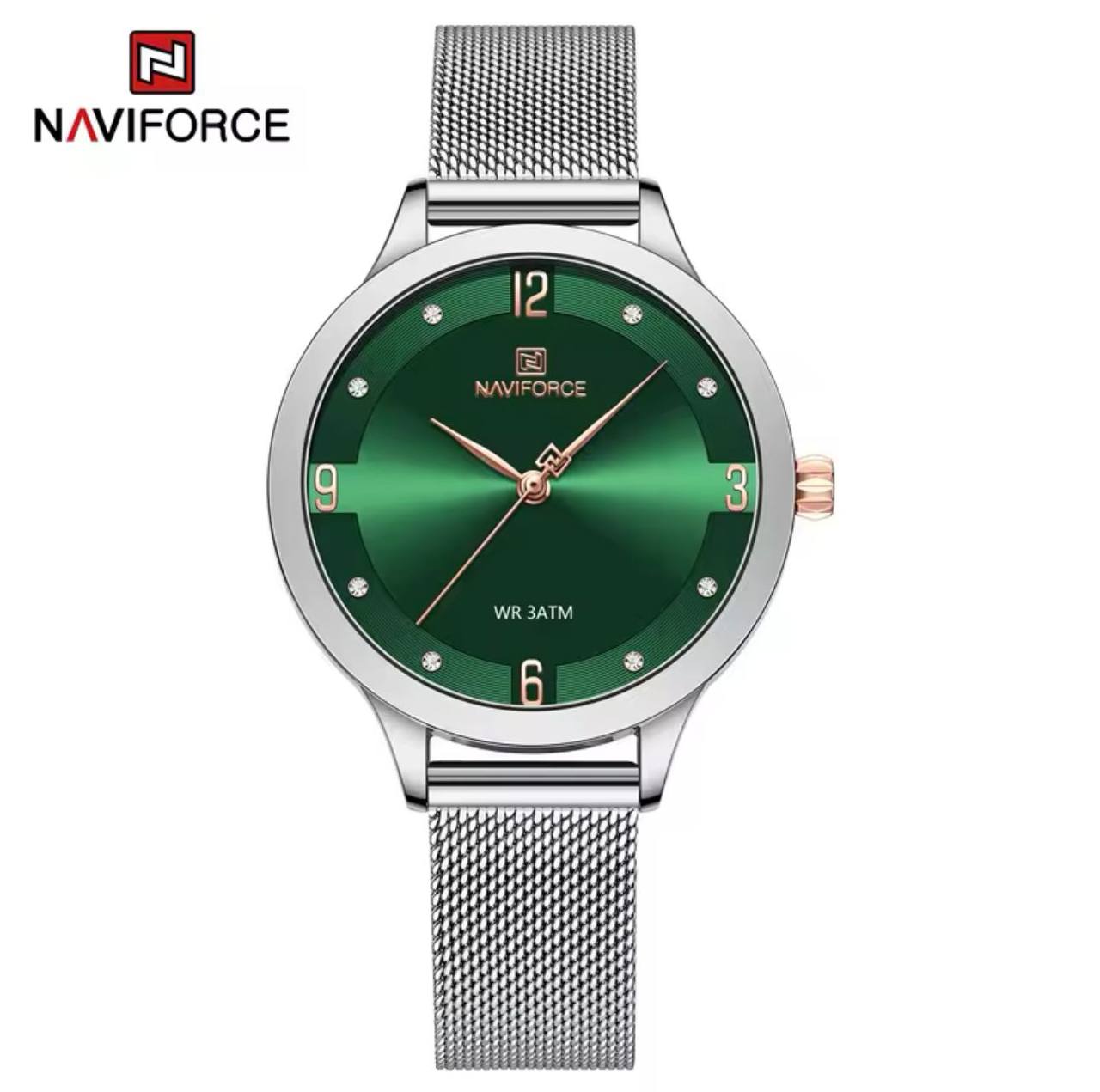 NAVIFORCE LADIES #NF5023 ADJUSTABLE MESH STRAP WATER RESISTANT STAINLESS STEEL ENQUIRIES