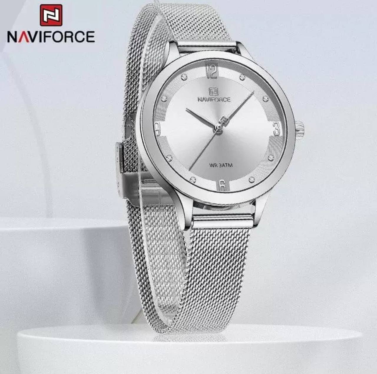 NAVIFORCE LADIES #NF5023 ADJUSTABLE MESH STRAP WATER RESISTANT STAINLESS STEEL ENQUIRIES