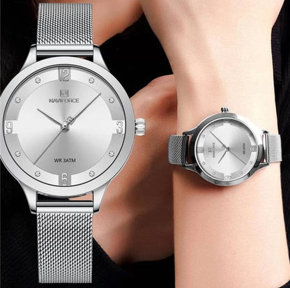 NAVIFORCE LADIES #NF5023 ADJUSTABLE MESH STRAP WATER RESISTANT STAINLESS STEEL ENQUIRIES