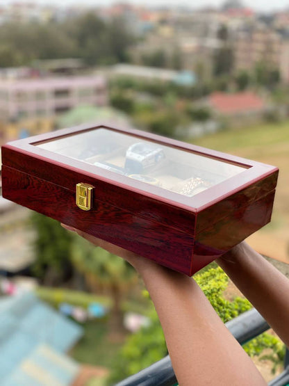 HIGH QUALITY (12 SLOTS) WOODEN WATCH ORGANIZER