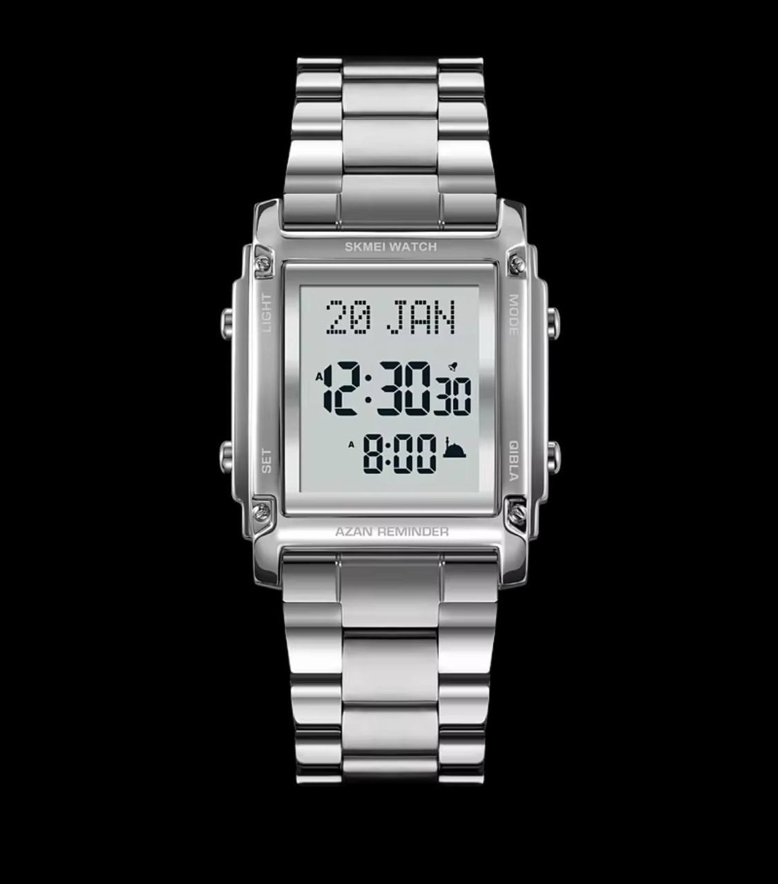 SKMEI 2277 AZAN REMINDER DIGITAL DISPLAY TIME,DAY AND DATE LIGHT BUTTON 3ATM WATER RESISTANT AND ENQUIRIES