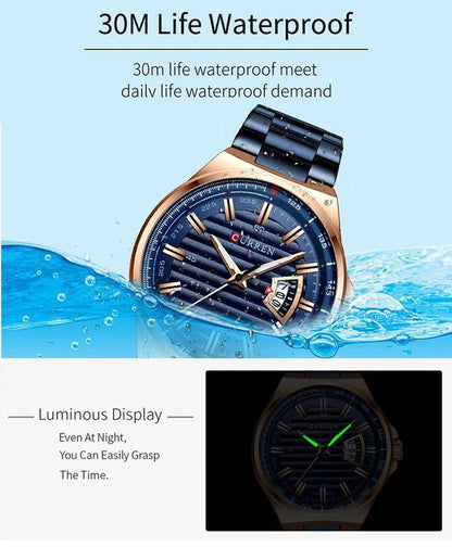 CURREN GENTS 8375 BATTERY POWERED DATE DISPLAY WATER RESISTANT CURREN BRANDED BOX ENQUIRIES