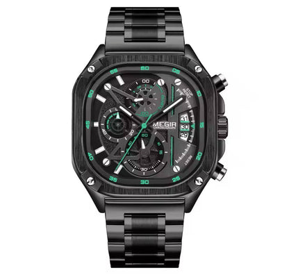 MEGIR CHRONOGRAPH GENTS WATCH CHRONOGRAPH MOVEMENT DATE DISPLAY HD LUMINOUS BATTERY POWERED WATER RESISTANT /ENQUIRIES