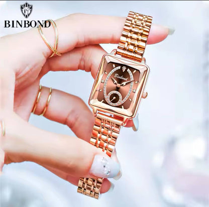 BINBOND LADIES WATER RESISTANT BATTERY POWERED NON FADE STEEL POLISH AND ENQUIRIES