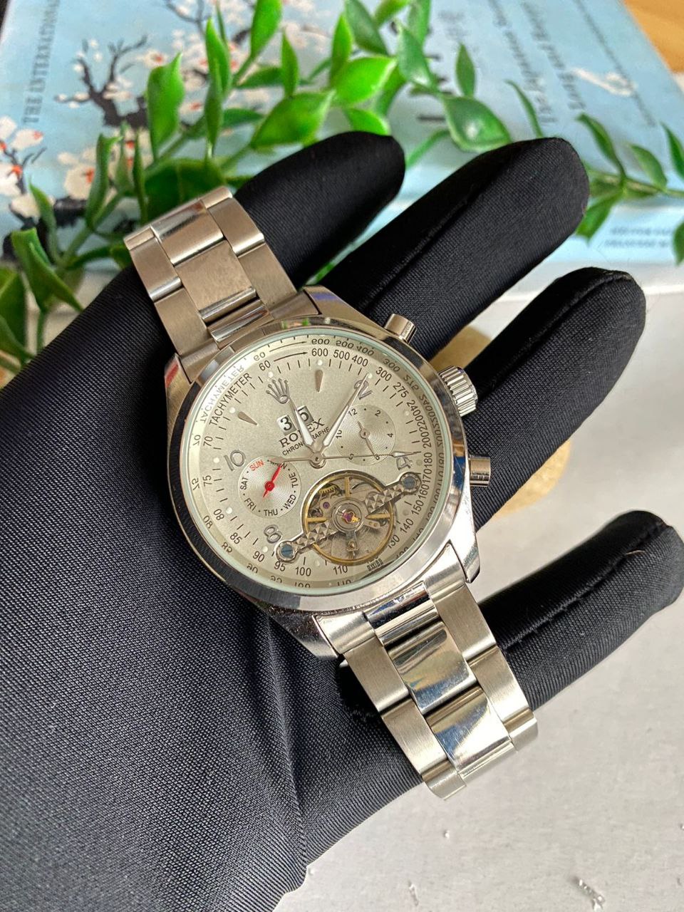ROLEX AUTOMATIC CHRONOGRAPH WATER RESISTANT DATE DISPLAY