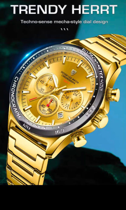 POEDAGAR MEN WATCH WATER RESISTANT BATTERY POWERED DATE DISPLAY LUMINOUS FUNCTION