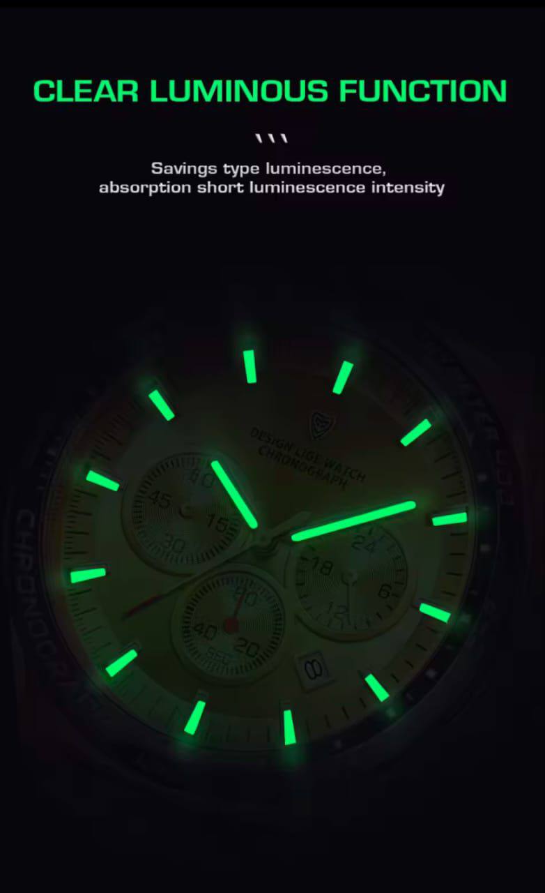 POEDAGAR MEN WATCH WATER RESISTANT BATTERY POWERED DATE DISPLAY LUMINOUS FUNCTION