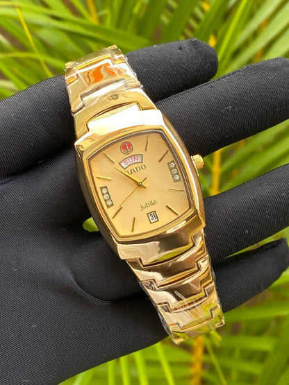 RADO GENTS WATCH DAY&DATE DISPLAY STAINLESS STEEL BATTERY POWERED WATER RESISTANT ENGRAVING SERVICES PER WORD,300 LOGO ENQUIRIES