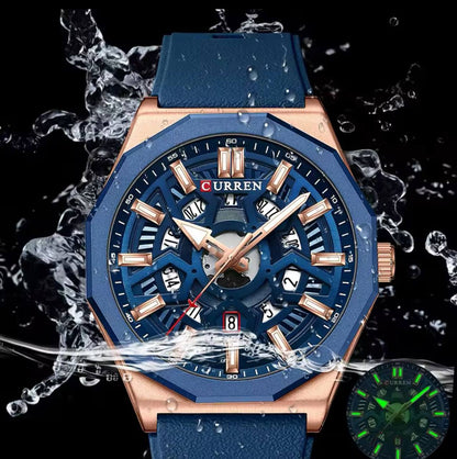 MEGIR LEATHER DATE DISPLAY BATTERY POWERED CHRONOGRAPH MOVEMENT LUMINOUS ARMS LEATHER STRAP AND ENQUIRIES 0712975996