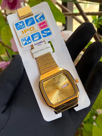 CASIO DAY & DATE UNISEX DAY & DATE DISPLAY WATER RESISTANT BATTERY POWERED CASIO BRANDED BOX RED