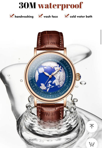 LIGE LG8963A MINERAL GLASS SCRATCH RESISTANT WATERPROOF 30M GLOWING POINTERS LEATHER STRAP LIGE BRANDED BOX ENGRAVING SERVICES ENQUIRIES