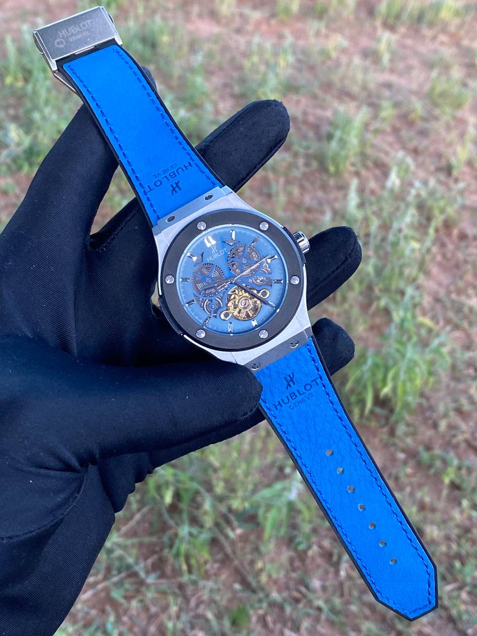 HUBLOT AUTOMATIC WATCH AUTOMATIC MOVEMENT TOURBILLON MACHINE WATER RESISTANT SUEDE STRAP ENGRAVING SERVICES &ENQUIRIES