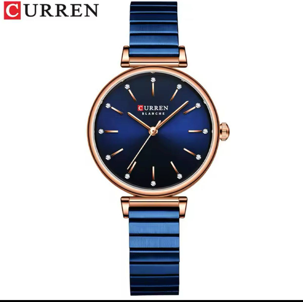 CURREN LADIES #9081 (METALLIC ) WATER RESISTANT BATTERY POWERED ENGRAVING SERVICES PER WORD,300 LOGO CURREN BRANDED BOX ENQUIRIES