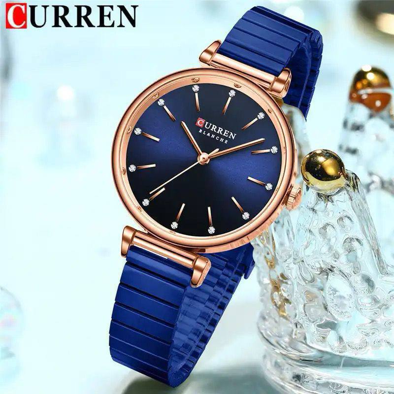 CURREN LADIES #9081 (METALLIC ) WATER RESISTANT BATTERY POWERED ENGRAVING SERVICES PER WORD,300 LOGO CURREN BRANDED BOX ENQUIRIES