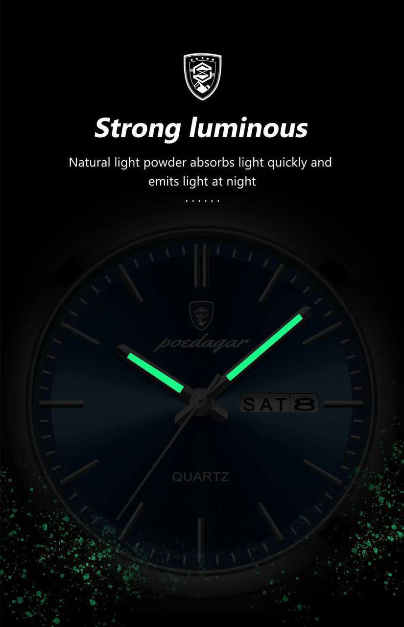 POEDAGAR DAY AND DATE DAY AND DATE DISPLAY STRONG LUMINOUS 3ATM WATERPROOF ENGRAVING SERVICES ENQUIRIES