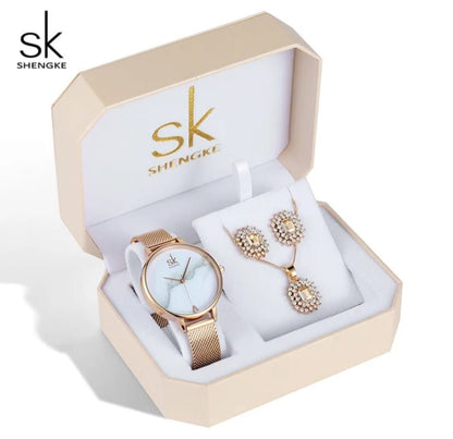 SK GIFT SET WATCH NECKLACE EARRINGS