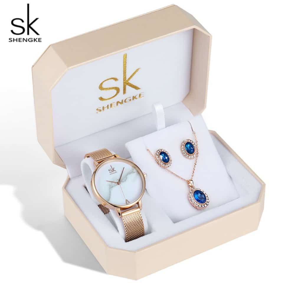 SK GIFT SET WATCH NECKLACE EARRINGS