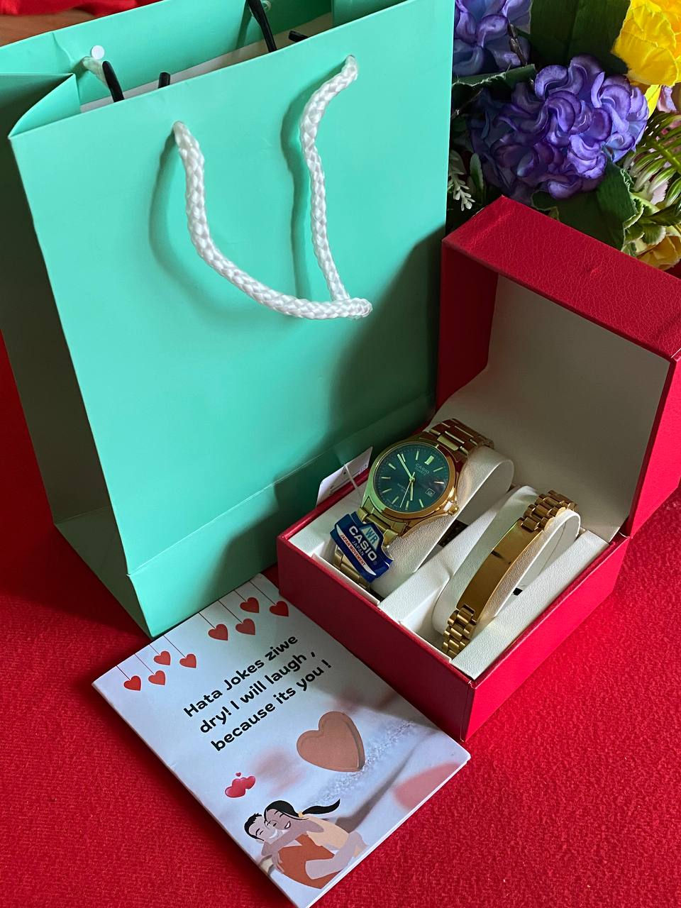 MEN VALENTINES PACKAGE WATCH ENGRAVABLE BRACELET PREMIUM BOX CARD&BAG ENQUIRIES