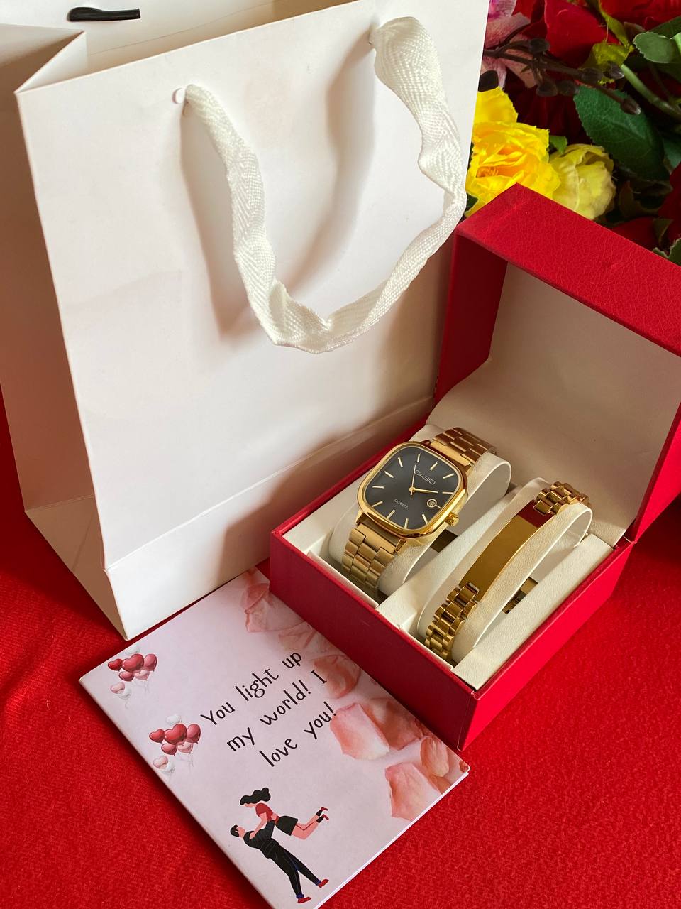 MEN VALENTINES PACKAGE WATCH ENGRAVABLE BRACELET PREMIUM BOX CARD&BAG ENQUIRIES