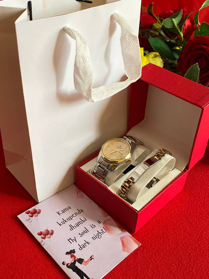 MEN VALENTINES PACKAGE WATCH ENGRAVABLE BRACELET PREMIUM BOX CARD&BAG ENQUIRIES