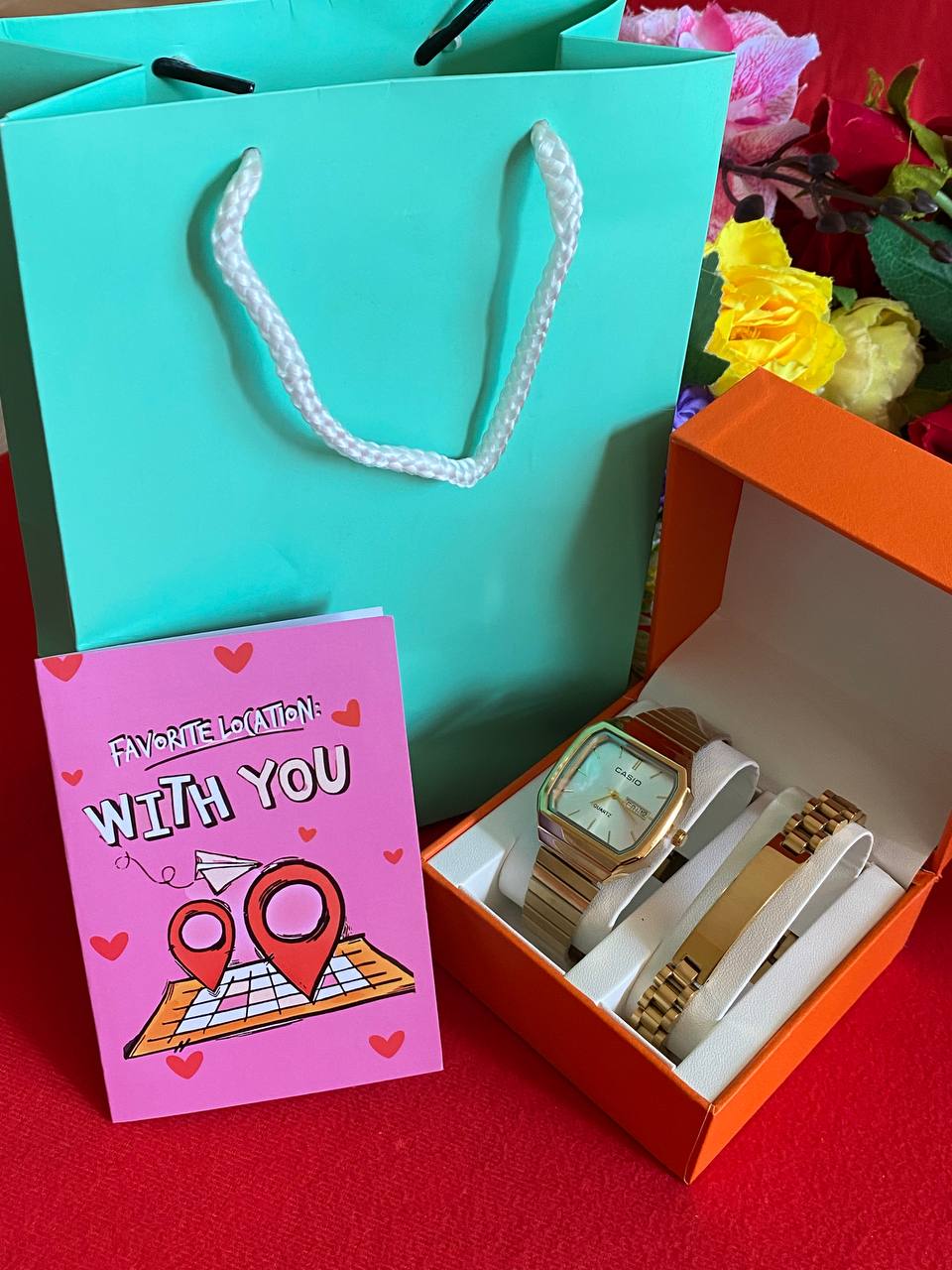 MEN VALENTINES PACKAGE WATCH ENGRAVABLE BRACELET PREMIUM BOX CARD&BAG ENQUIRIES