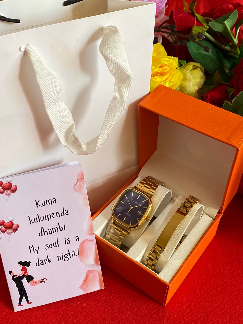 MEN VALENTINES PACKAGE WATCH ENGRAVABLE BRACELET PREMIUM BOX CARD&BAG ENQUIRIES
