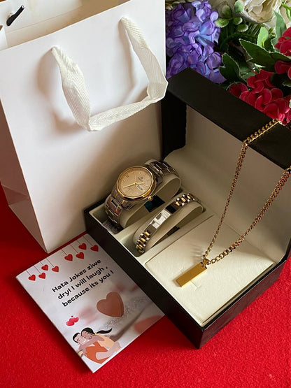 MEN VALENTINES PACKAGE WATCH ENGRAVABLE BRACELET ENGRAVABLE MEN NECKLACE/CHAIN PREMIUM BOX CARD&BAG WE OFFER ENGRAVING SERVICES ENQUIRIES