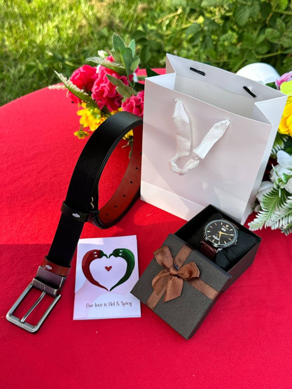 MEN VALENTINES SALE � DOUBLE SIDED BELT LEATHER MEN WATCH BOX GIFT CARD GIFT BAG ENGRAVING SERVICES AND ENQUIRIES