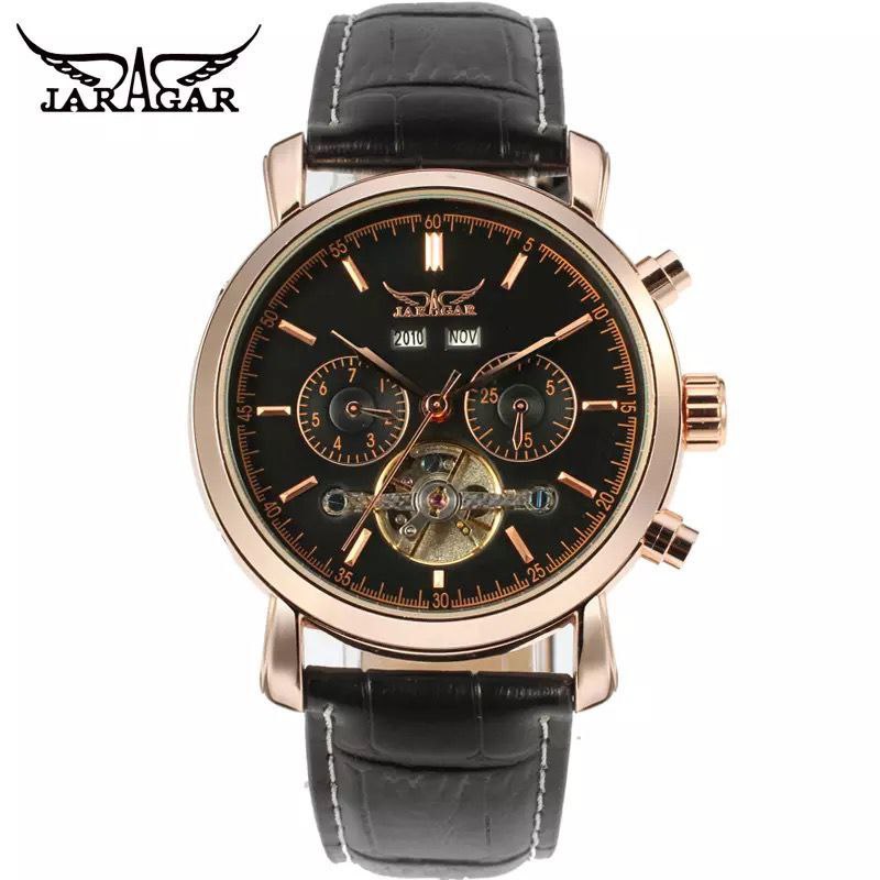 JARAGAR AUTOMATIC DAY, DATE,MONTH,YEAR DISPLAY LEATHER STARP WATER RESISTANT