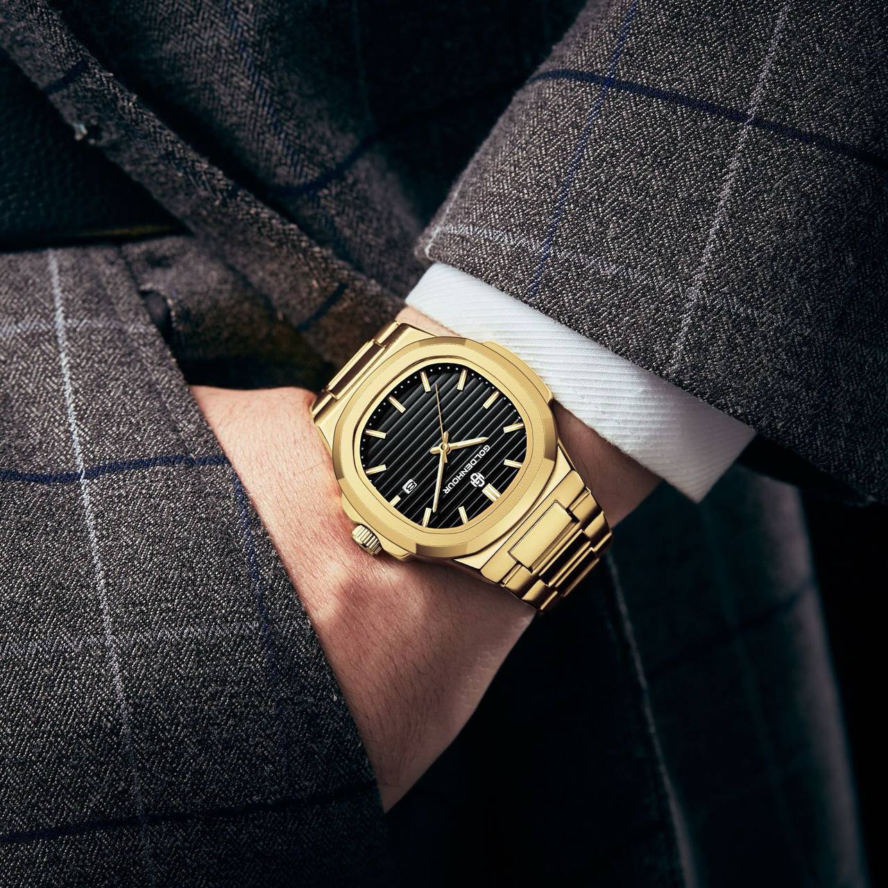 LIGE CHRONOGRAPH LEATHER LEATHER STRAP BATTERY POWERED CHRONOGRAPH MOVEMENT STAINLESS STEEL DATE DISPLAY COMES A LIGE BRANDED BOX ORDER AND ENQUIRIES