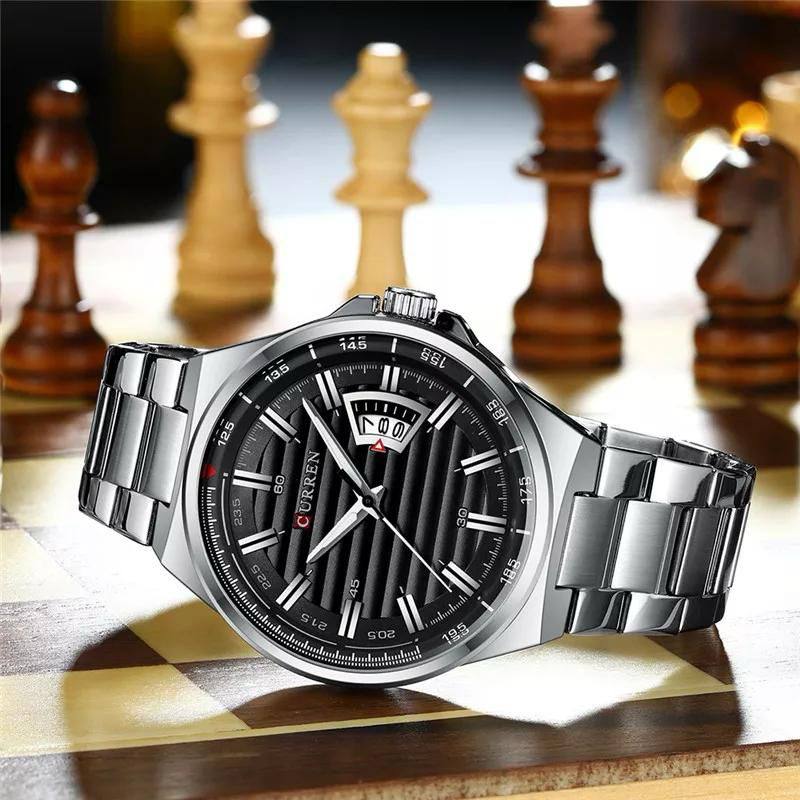 CURREN GENTS 8375 BATTERY POWERED DATE DISPLAY WATER RESISTANT CURREN BRANDED BOX ENGRAVING SERVICES ENQUIRIES