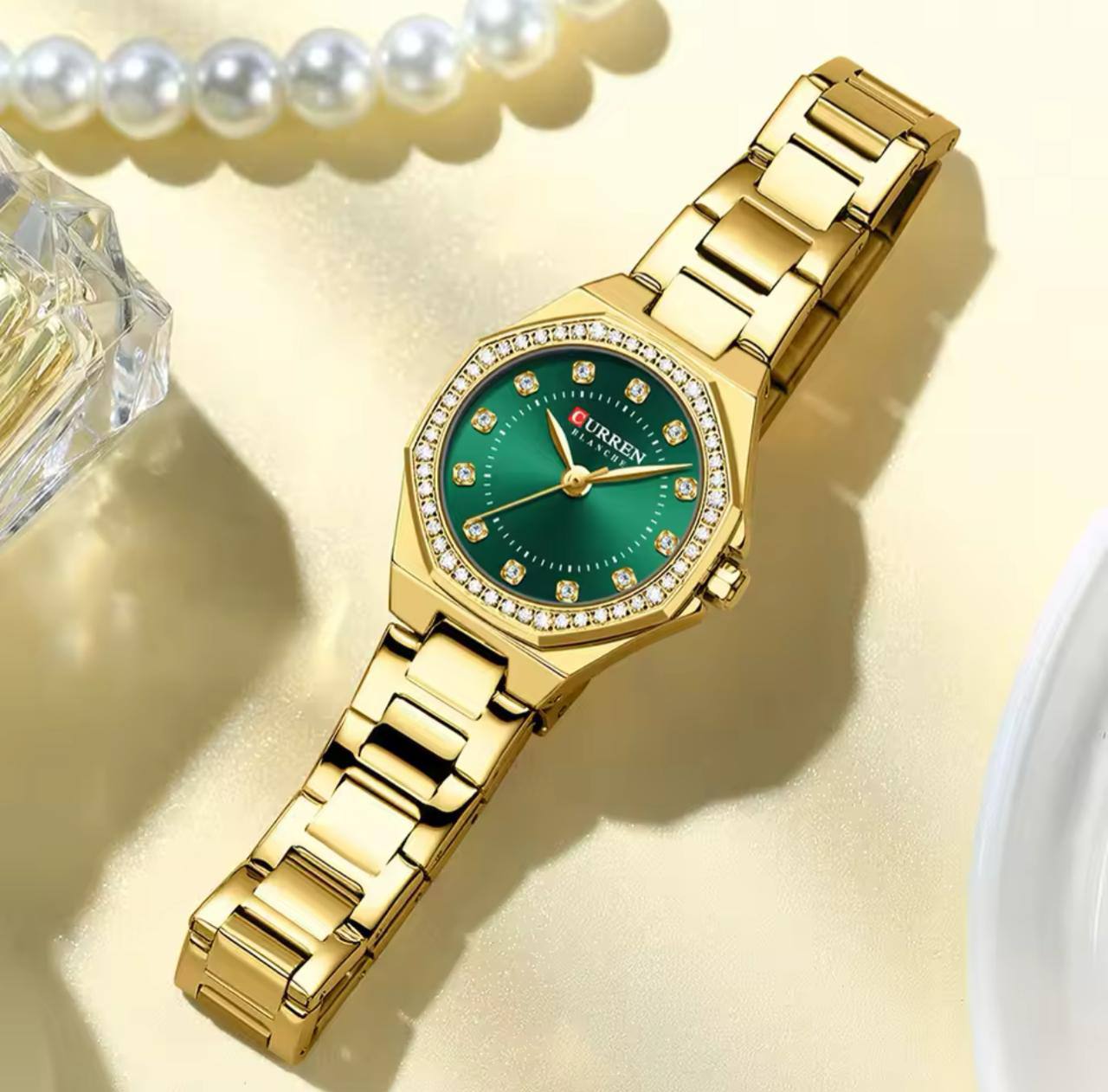 CURREN LADIES #9100 (METALLIC ) SILVER BLUE TWOTONE BLUETWOTONE BLACKGOLD GREENTWOTONE BLUE WATER RESISTANT BATTERY POWERED CURREN BRANDED BOX ENGRAVING SERVICES ENQUIRIES