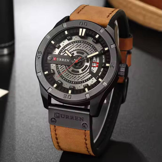 CURREN GENTS 8301 BATTERY POWERED DATE DISPLAY WATER RESISTANT ENGRAVING SERVICES CURREN BRANDED BOX ENQUIRIES