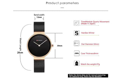 CURREN LADIES #9061 (MESH STRAP) WATER RESISTANT BATTERY POWERED STAINLESS STEEL ENGRAVING SERVICES CURREN BRANDED BOX ENQUIRIES
