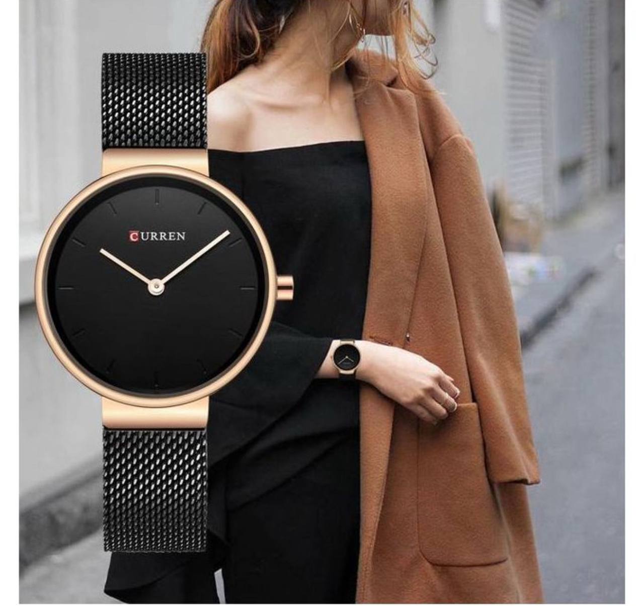 CURREN LADIES #9061 (MESH STRAP) WATER RESISTANT BATTERY POWERED STAINLESS STEEL ENGRAVING SERVICES CURREN BRANDED BOX ENQUIRIES