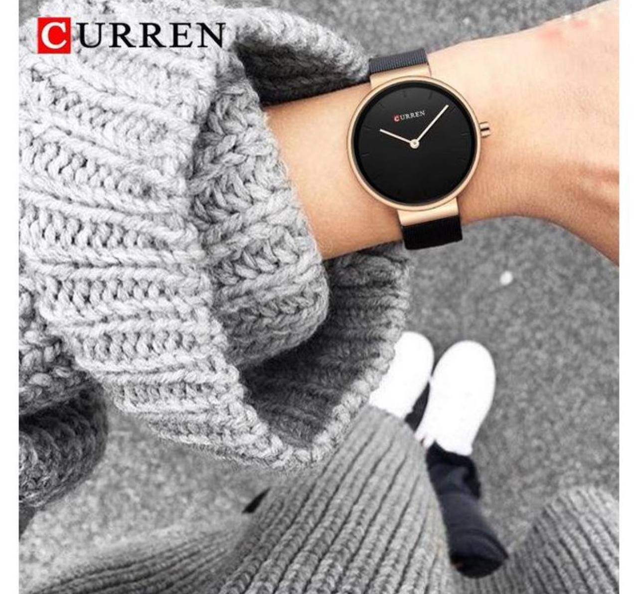 CURREN LADIES #9061 (MESH STRAP) WATER RESISTANT BATTERY POWERED STAINLESS STEEL ENGRAVING SERVICES CURREN BRANDED BOX ENQUIRIES