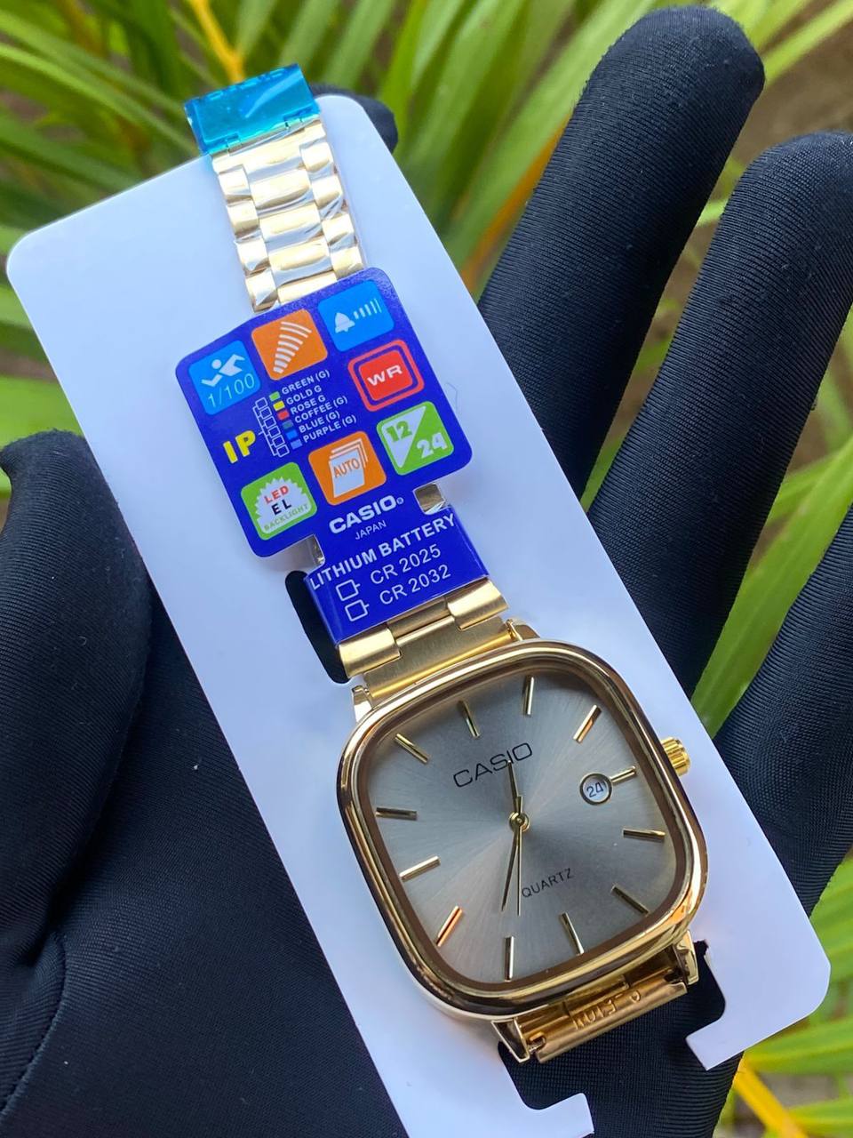 CASIO SQUARE UNISEX DATE DISPLAY WATER RESISTANT BATTERY POWERED CASIO BRANDED BOX ENGRAVING SERVICES