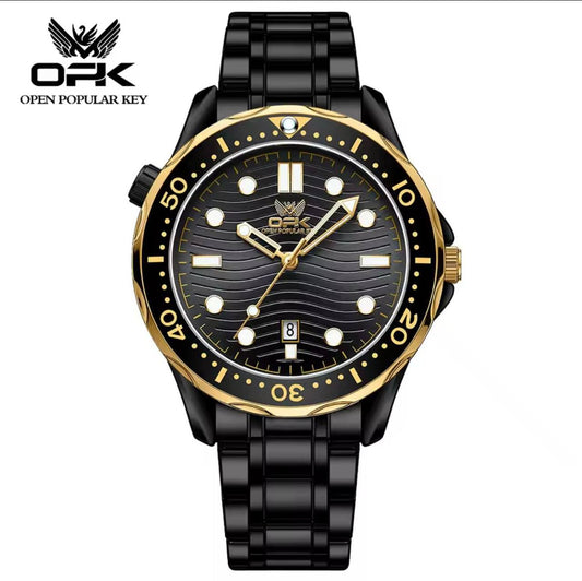 ‼ BRAND ALERT ‼ OPK GENTS WATCH #8152 DATE DISPLAY STAINLESS STEEL BATTERY POWERED WATER RESISTANT 3 COLOR OPTIONS ENGRAVING SERVICES ENQUIRIES ACCRA TRADE CENTRE 2ND FLOOR SF 21