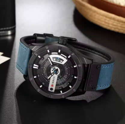 CURREN GENTS 8301 BATTERY POWERED DATE DISPLAY WATER RESISTANT ENGRAVING SERVICES CURREN BRANDED BOX ENQUIRIES