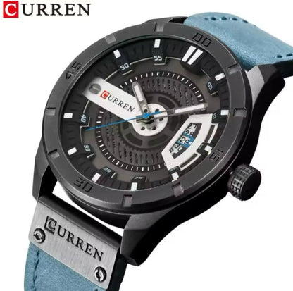 CURREN GENTS 8301 BATTERY POWERED DATE DISPLAY WATER RESISTANT ENGRAVING SERVICES CURREN BRANDED BOX ENQUIRIES