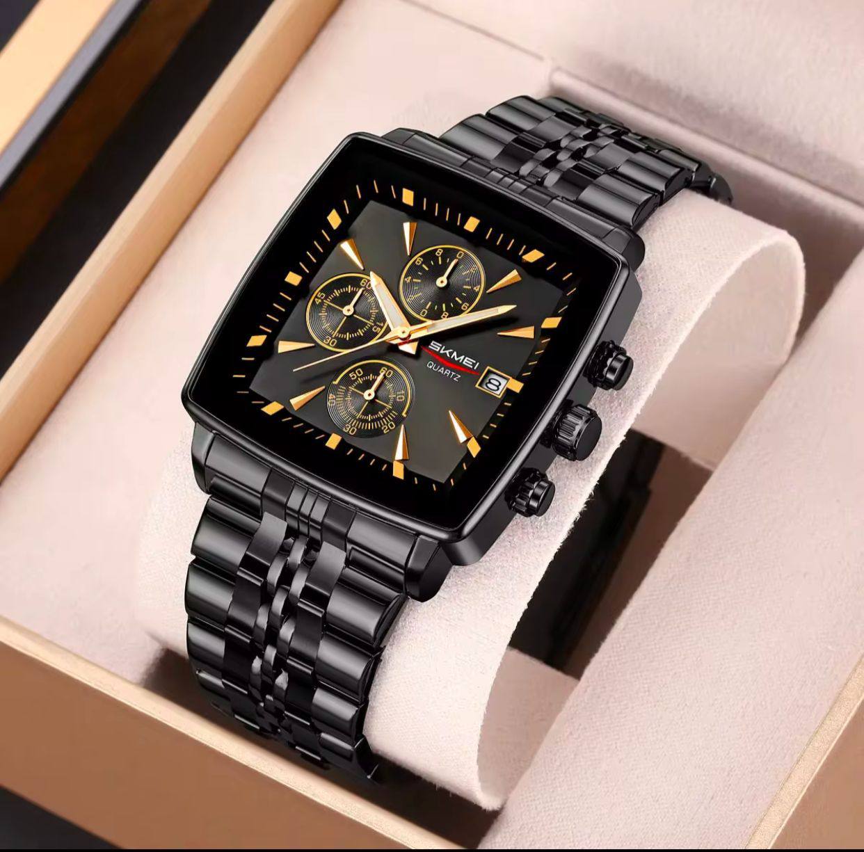 SKMEI CHRONOGRAPH GENTS WATCH #2434 CHRONOGRAPH MOVEMENT BATTERY POWERED STAINLESS STEEL DATE DISPLAY ENGRAVING SERVICES SKMEI BRANDED TIN ENQUIRIES