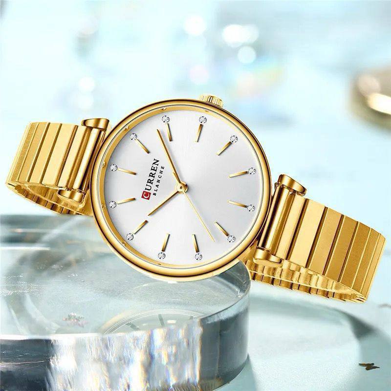 CURREN LADIES #9081 (METALLIC ) WATER RESISTANT BATTERY POWERED ENGRAVING SERVICES PER WORD,300 LOGO CURREN BRANDED BOX ENQUIRIES