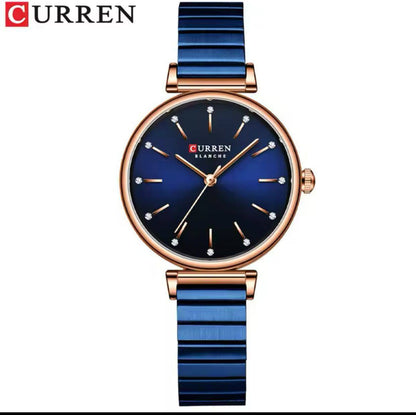 CURREN LADIES #9081 (METALLIC ) WATER RESISTANT BATTERY POWERED ENGRAVING SERVICES PER WORD,300 LOGO CURREN BRANDED BOX ENQUIRIES