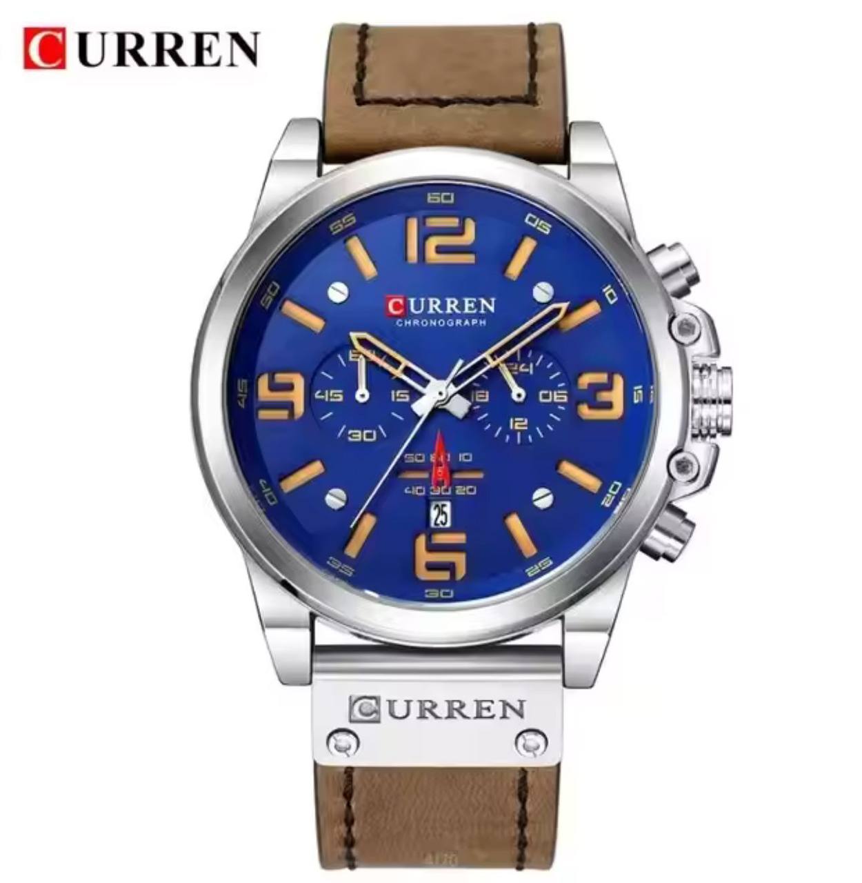 CURREN 8314 WATER RESISTANT LEATHER STRAP CHRONOGRAPH DATE DISPLAY CURREN BRANDED BOX AND ENQUIRIES