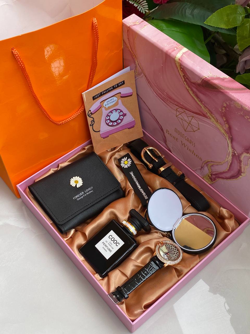 🧧6 1 LADIES BIRTHDAY X ANNIVERSARY GIFT PACK 🧧 PERFUME POCKET MIRROR BELT KEY HOLDER PURSE/WALLET WATCH WE ENGRAVE GIFTS ENQUIRIES